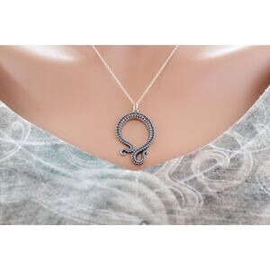 Sterling Silver Octopus Tentacle Pendant Necklace